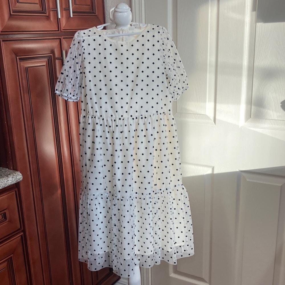 H&M White Polka Dot Kids girls Formal maxi Dress